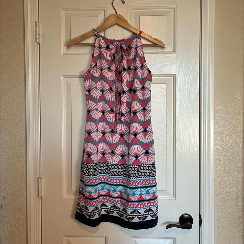 Crown & Ivy Pink and Teal Patterned Midi Dress - Picture 4 of 10
